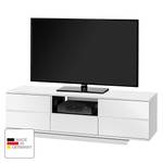 Tv-meubel Amieka Hoogglans wit/zwart - Breedte: 150 cm