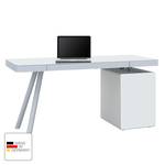 Computertafel Mitaka wit glas/aluminium - wit/mat zilverkleurig