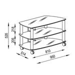 Meuble TV Glenview I Aluminium / Verre clair