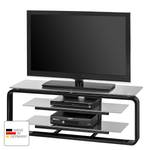 TV-Rack Jared I Schwarz / Glas Platingrau - 110 cm - Schwarz / Glas Platingrau - Breite: 110 cm