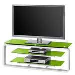 Tv-rek Jared I Wit/groen glas - Breedte: 110 cm