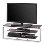 Meuble TV Rack Jared I Blanc brillant / Lava - Largeur : 110 cm