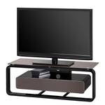 Tv-rek Shanon I hoogglans wit - Zwart/lavagrijs glas - Breedte: 110 cm