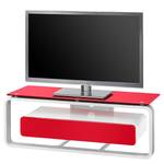 Supporto TV Shanon Bianco / Vetro rosso - Larghezza: 110 cm