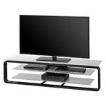 Meuble TV Rack Jared I Noir / Verre gris platine - Largeur : 150 cm