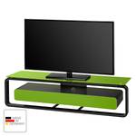 Tv-rek Shanon I hoogglans wit - Zwart/groen glas - Breedte: 150 cm