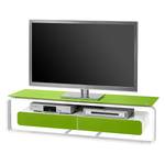Supporto TV Shanon Bianco / Vetro verde - Larghezza: 150 cm