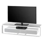 TV-Rack Shanon Weiß / Glas Platingrau - 150 cm - Weiß / Glas Platingrau - Breite: 150 cm