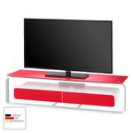 Supporto TV Shanon Bianco / Vetro rosso - Larghezza: 150 cm