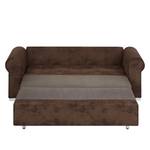 Divano letto LATINA Basic Country Effetto pelle anticata - Microfibra Afua: marrone cioccolato - Larghezza: 165 cm