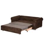 Slaapbank LATINA Basic Country antieke leren look - Microvezel Afua: Chocoladebruin - Breedte: 185 cm