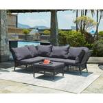 Loungeecke Kylo Webstoff / Polyrattan - Grau / Anthrazit