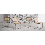 Chaises cantilever HOLM A - Lot de 2 Hêtre - Chrome brillant