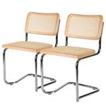 Chaises cantilever HOLM A - Lot de 2 Hêtre - Chrome brillant