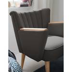 Fauteuil Bauro geweven stof Donkergrijs