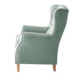 Fauteuil à oreilles Luro Tissu structuré - Tissu Auli: Bleu clair