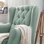 Fauteuil à oreilles Luro Tissu structuré - Tissu Auli: Bleu clair