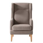 Oorfauteuil Grenfell geweven stof - Taupe