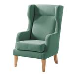 Fauteuil à oreilles Grenfell Tissu - Vert océan