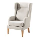 Oorfauteuil Grenfell geweven stof - Wit