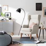 Oorfauteuil Grenfell geweven stof - Wit