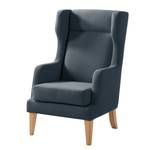 Fauteuil à oreilles Grenfell Tissu - Bleu jean