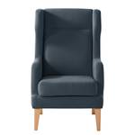 Fauteuil à oreilles Grenfell Tissu - Bleu jean