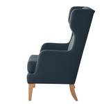 Fauteuil à oreilles Grenfell Tissu - Bleu jean