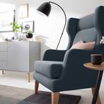 Oorfauteuil Grenfell geweven stof - Jeansblauw