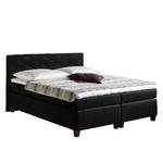 Lit boxspring Harmony Noir - 140 x 200cm - Matelas à ressorts bombés ensachés - D2 souple - Sans surmatelas