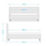 Gestoffeerd bed Stensborg structuurstof - Antraciet - 160 x 200cm - Zonder lattenbodem & matras