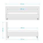 Gestoffeerd bed Stensborg structuurstof - Antraciet - 200 x 200cm - Zonder lattenbodem & matras