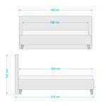 Gestoffeerd bed Stensborg structuurstof - Leisteengrijs - 180 x 200cm - Zonder lattenbodem & matras