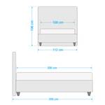 Polsterbett Alnarp Strukturstoff Anthrazit - 100 x 200cm - Ohne Lattenrost & Matratze