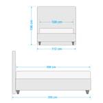 Polsterbett Alnarp Strukturstoff Kaschmir - 100 x 200cm - Mit Lattenrost