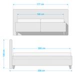 Gestoffeerd bed Kolbäck structuurstof Ganiet - 160 x 200cm - Zonder lattenbodem & matras