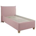 Gestoffeerd bed Kolbäck structuurstof Mauve - 100 x 200cm - Met lattenbodem