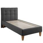 Letto imbottito Stensborg Tessuto strutturato - Color antracite - 100 x 200cm - Con rete a doghe