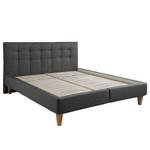 Gestoffeerd bed Stensborg structuurstof - Antraciet - 160 x 200cm - Met lattenbodem