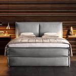 Premium Boxspringbett KINX Webstoff - Stoff KINX: Grau - 200 x 200cm - H2 - 130 cm