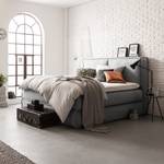 Lit boxspring Kinx Tissu - Tissu KINX : Gris - 200 x 200cm - D2 souple - 130 cm