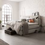 Premium boxspring KINX geweven stof - Stof KINX: Beige - 180 x 200cm - H2 zacht - 130cm