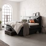 Premium Boxspringbett KINX Webstoff - Stoff KINX: Anthrazit - 160 x 200cm - H2 - 130 cm