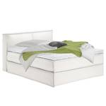 Premium Boxspringbett KINX Webstoff - Stoff KINX: Weiß - 160 x 200cm - H2 - 100 cm