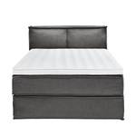 Lit boxspring Kinx Tissu - Tissu KINX : Anthracite - 140 x 200cm - D2 souple - 100 cm