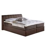 Boxspringbett Valea Strukturstoff - Braun - 140 x 200cm - Bonellfederkernmatratze - H2