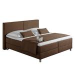 Boxspring Nilan geweven stof - Chocoladebruin - 100 x 200cm - Bonell-binnenveringmatras - H2 zacht