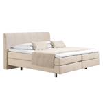 Boxspringbett Baila Webstoff - Ecru - 160 x 200cm - Bonellfederkernmatratze - H2