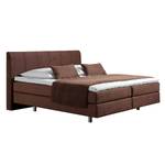 Boxspring Baila geweven stof - Chocoladebruin - 140 x 200cm - Bonell-binnenveringmatras - H2 zacht