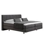 Lit boxspring Baila Tissu - Anthracite - 100 x 200cm - Matelas à ressorts bombés ensachés - D2 souple